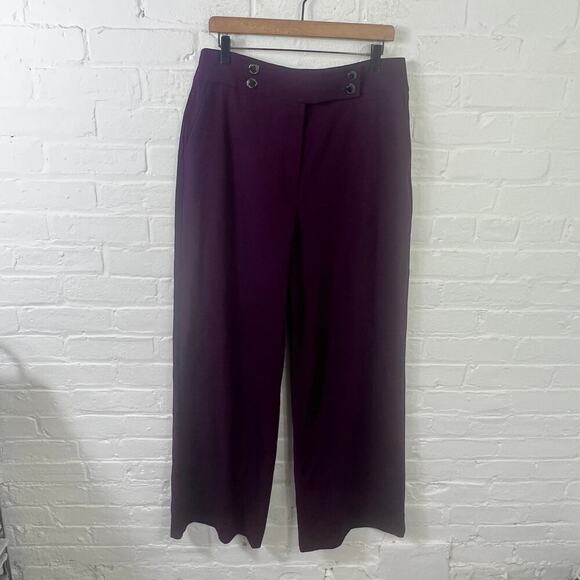 Calvin Klein Women's High Rise Dress Pants Regular-Fit Solid Red Size 14 - Picture 1 of 5